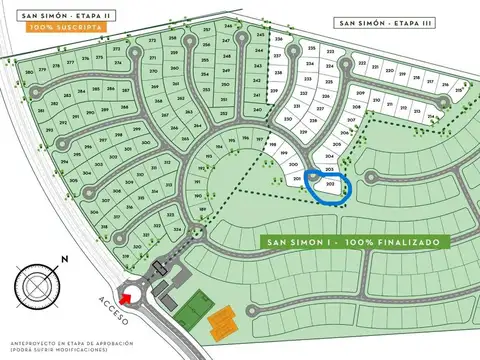 Lote 202  barrio San Simon Etapa II, 690,5 m2