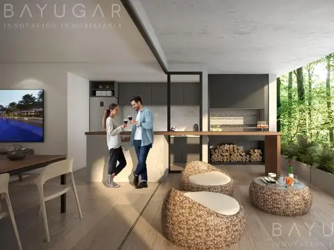 Departamento 2 ambientes con 2 baños