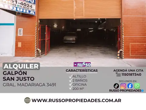 Alquiler galpon San Justo
