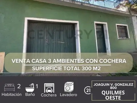VENTA CASA 3 AMBIENTES QUILMES OESTE