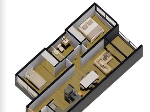 Venta departamento en pozo calle Olaechea 2 dorm.