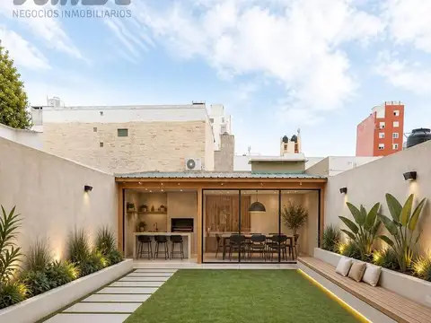 Monoambiente con patio y quincho cerrado
