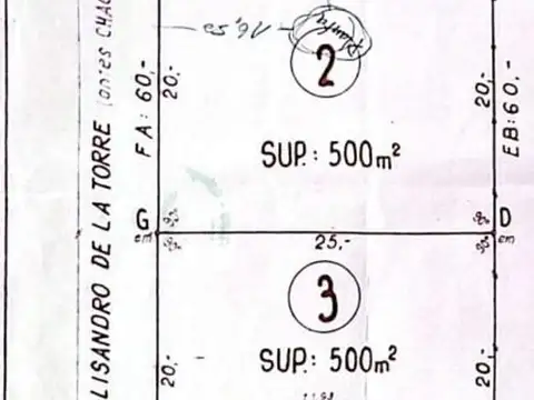 Terreno en Venta de 1500,0 m2