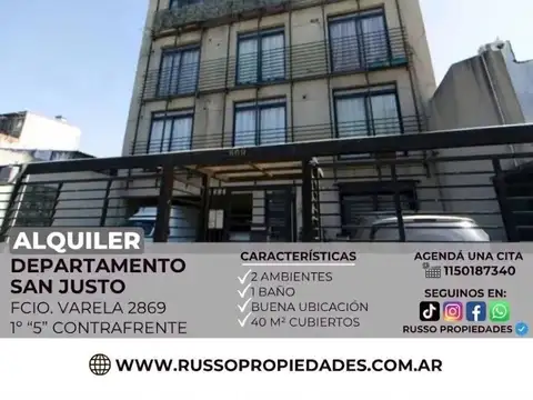 Alquiler Departamento 2 ambientes San Justo