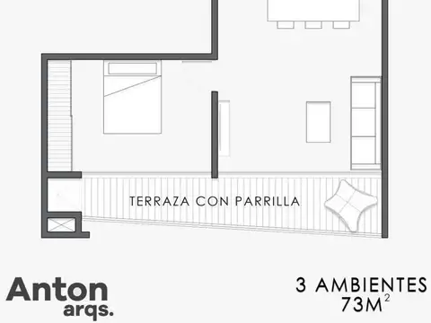 Departamento 4 ambientes con 2 baños