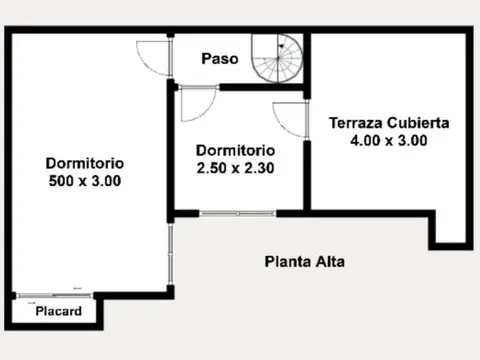 Depto Tipo Casa 4 ambientes con 1 baño