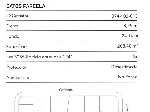Terreno en Venta en Mataderos, USD 250.000