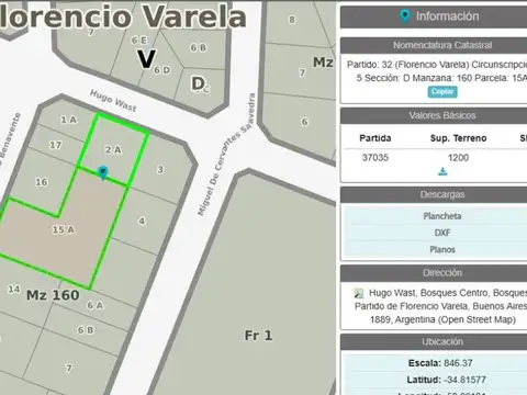 Terreno en Venta de 1200,0 m2
