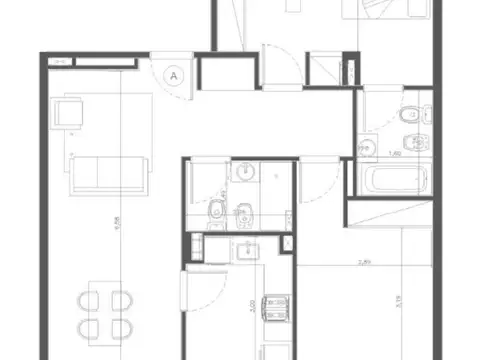Departamento en Venta de 3 ambientes