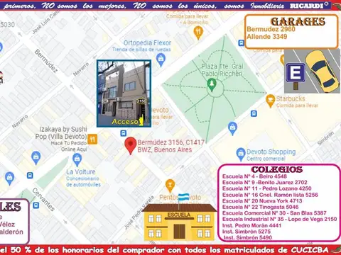 Depto Tipo Casa en Venta de 2 ambientes