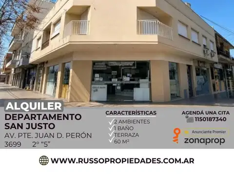 Alquiler Departamento 2 Ambientes San Justo