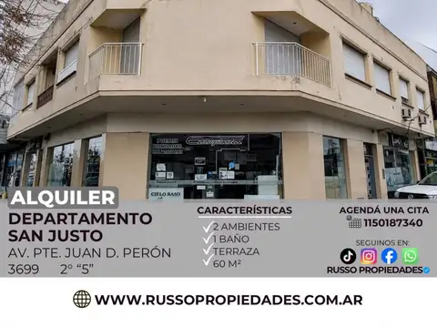 Alquiler Departamento 2 Ambientes San Justo