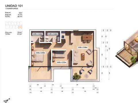 APARTAMENTO 2 DORMITORIOS EN VENTA PLAYA MANSA