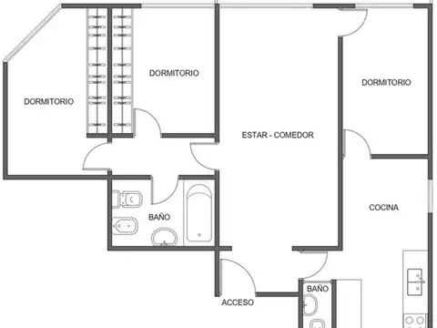 Departamento en Venta de 3 ambientes