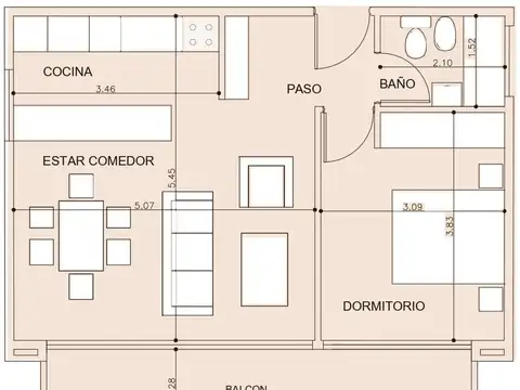 Departamento en Venta en Saavedra, USD 189.000