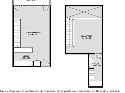 Departamento 2 ambientes con 1 baño
