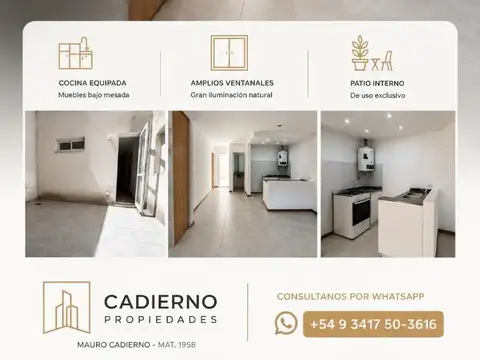 DEPARTAMENTO MONOAMBIENTE EN ALQUILER CON PATIO