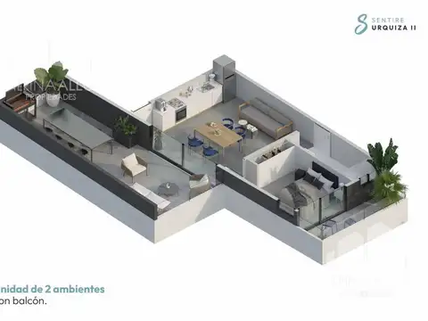 Venta Departamento a Estrenar 2 ambientes con balcon aterrazado en Villa Urquiza en Pozo