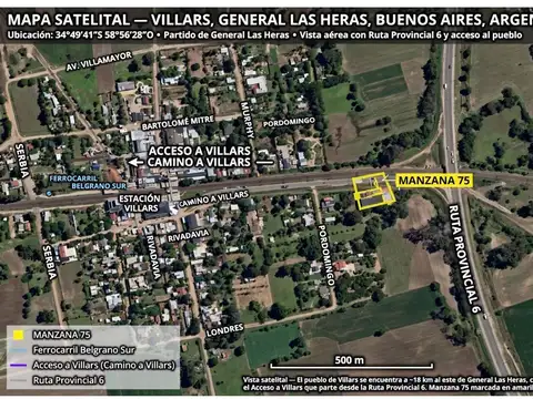 Venta Villars Lote 330m2 sobre Acceso a Ruta 6