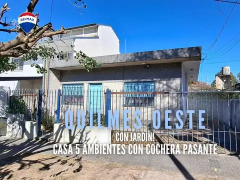 VENTA CASA 4 AMB C/COCHERA Y JARDIN QUILMES OESTE