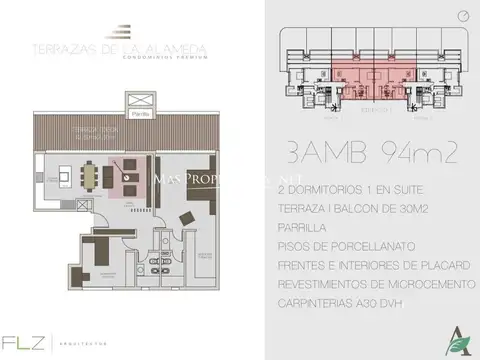 Venta Departamento c/cochera en La alameda 2 Dormitorios Anticipo Cuotas Canning 100