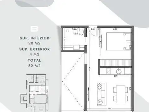 Departamento en Venta de Monoambiente