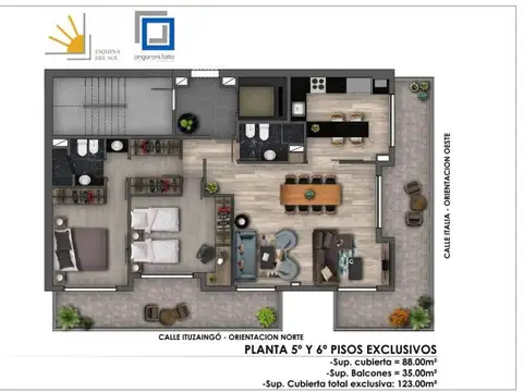 Departamento 4 ambientes con 2 baños