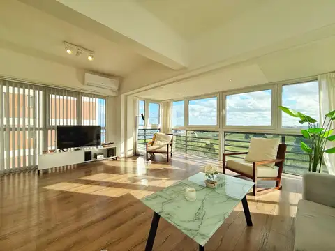 Piso 3 ambientes con vista al golf y al mar · Playa Grande