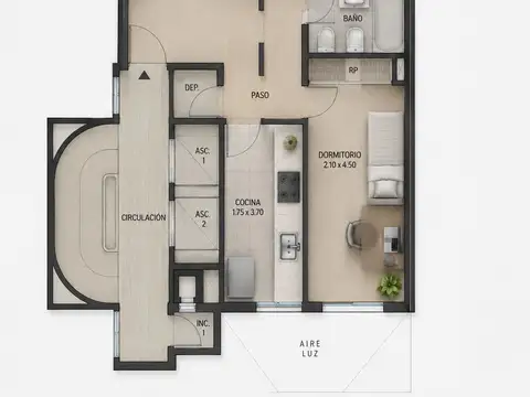 Departamento en Alquiler de 2 dormitorios