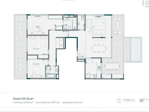 Departamento 4 ambientes con 2 baños