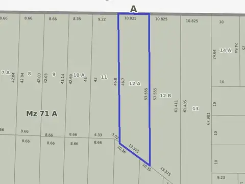 Terreno en Venta 46  mts Fondo