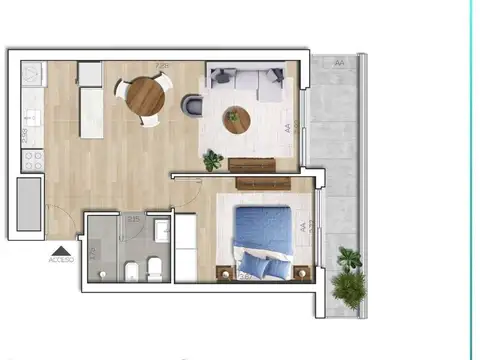 Departamento en Venta de 3 ambientes