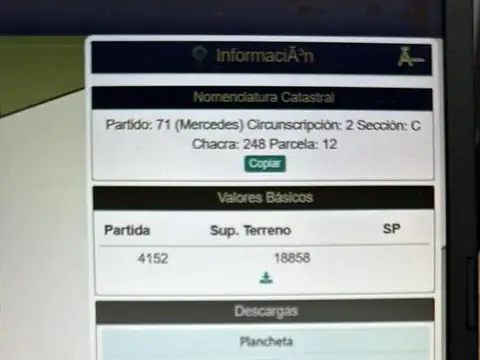 Terreno en Venta en Mercedes, USD 48.000