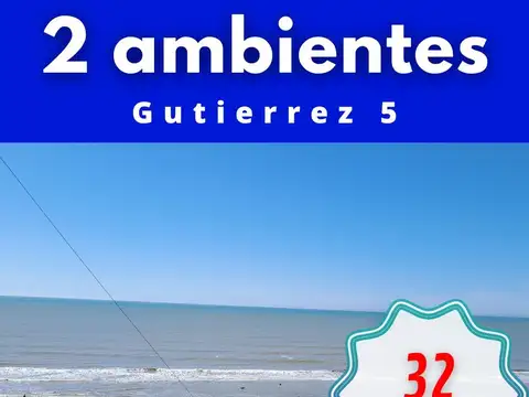 Departamento 2 ambientes, vista al mar