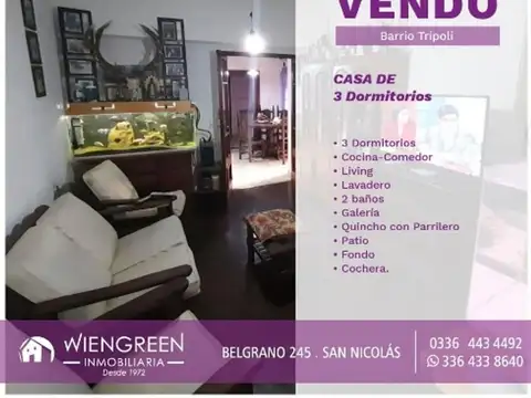 Vendo Casa de 3 dormitorios 