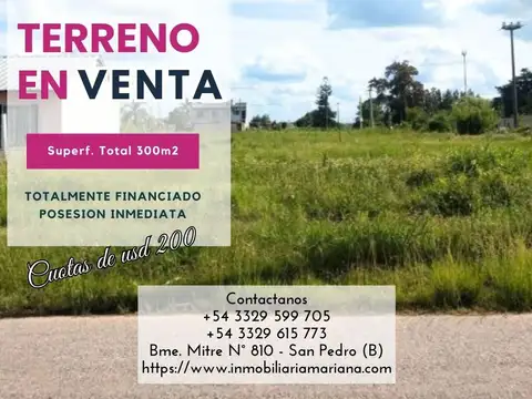 TERRENOS EN VENTA - SAN PEDRO