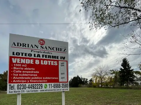 LA FERME IV ¡Último lote! Barrio abierto sin expensas
