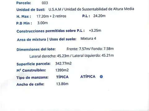 Terreno en Venta en Balvanera, CABA