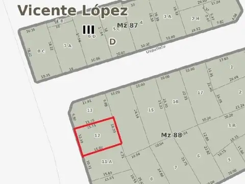 VENTA TERRENO EXCELENTE UBICACION - VICENTE LOPEZ