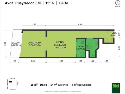 Avda Pueyrredon 800, Piso 12