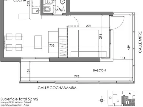 Departamento en Venta de 1 dormitorio