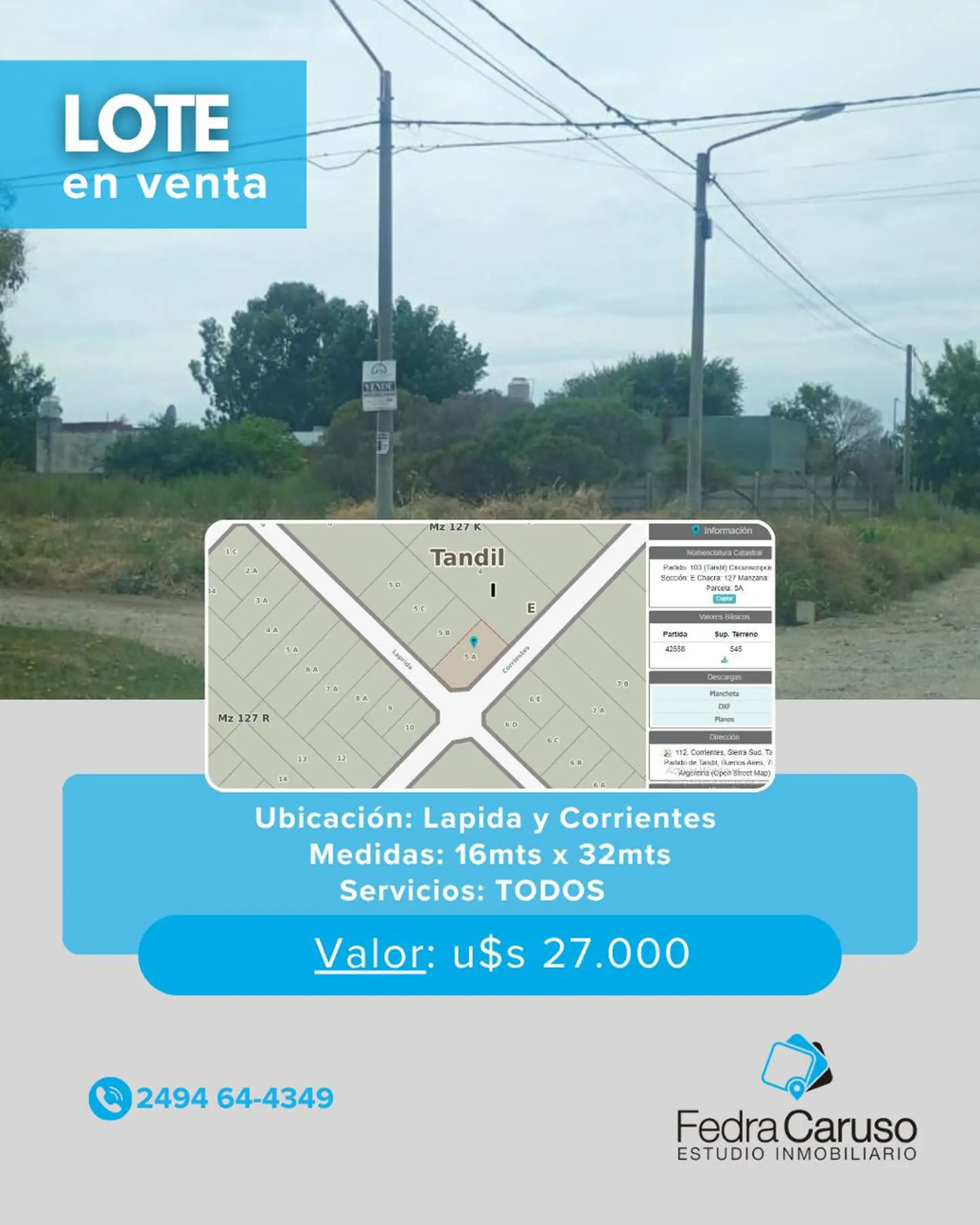 Lote en venta 512m² en Laprida y Corrientes – Ideal para desarrollo