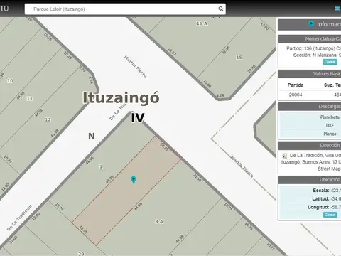 Terreno en Venta en Barrio Parque Leloir, USD 790.000