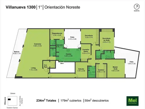 Villanueva 1300, Piso 1