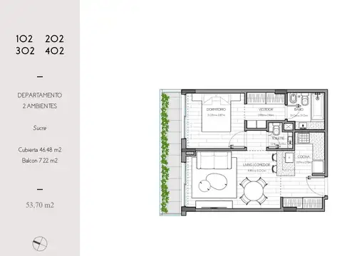Departamento en Venta al Norte