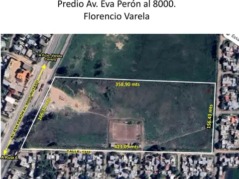 FRACCIÓN EN VENTA SOBRE AV. EVA PERON - FLORENCIO VARELA