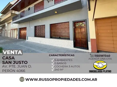 Venta casa 5 ambientes San Justo