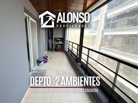 Depto 2 ambientes con balcón terraza y cochera- Lanusita