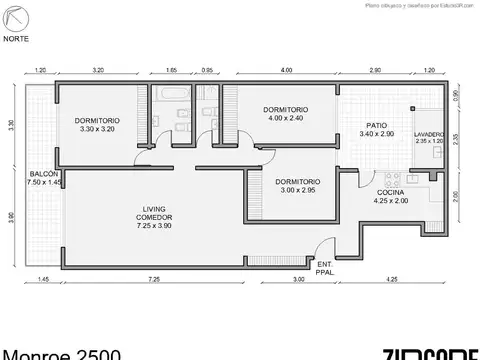 Departamento 4 ambientes con 2 baños