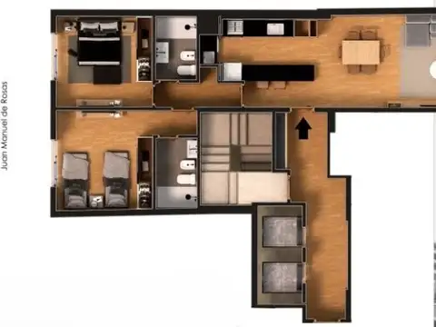 Scuba 55 - Juan M. de Rosas 825 - 2 dorm. + patio 23m2 - En construcción